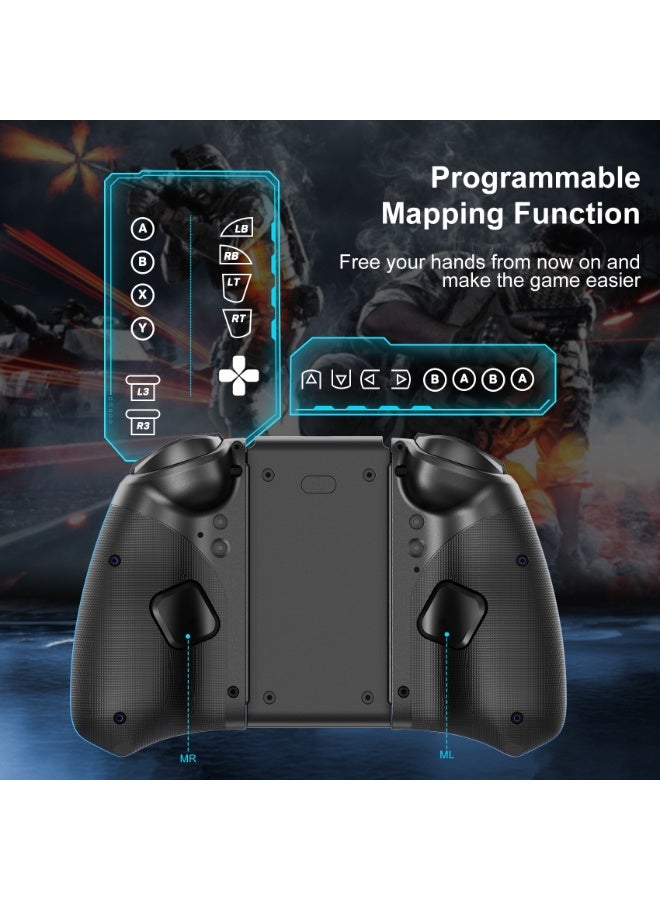 LinYuvo وحدة تحكم ألعاب بلوتوث Classic Joypad LinYuvo KS33 لجهاز Switch و Switch Lite و Switch OLED مع 8 ألوان من إضاءة RGB، عصا معدنية، جيروسكوب بستة محاور، وظيفة Turbo، اهتزاز مزدوج قابل للتعديل، وظيفة إيقاظ، تحكم بالحركة، انفجار سريع، بطارية 500mAh - Image 5